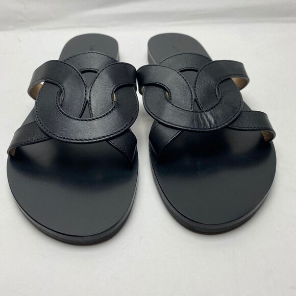 & OTHER STORIES Leather Knot Detail Sandals in Black Size 7 - Picture 3 of 7